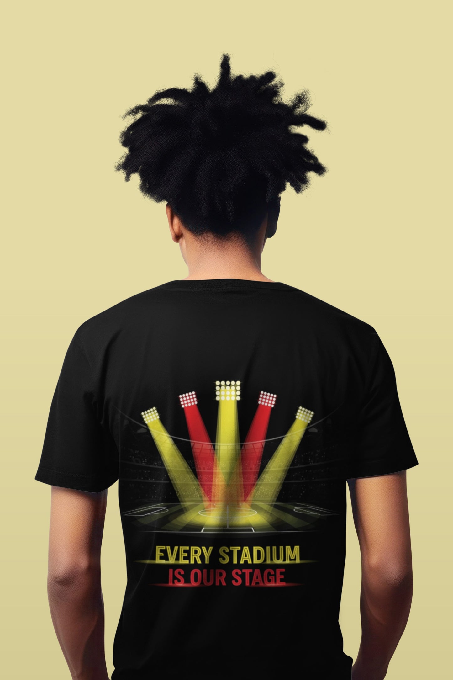 Galatasaray Every Stadium is Our Stage Tişört | Sarı Kırmızı Taraftar T-Shirt