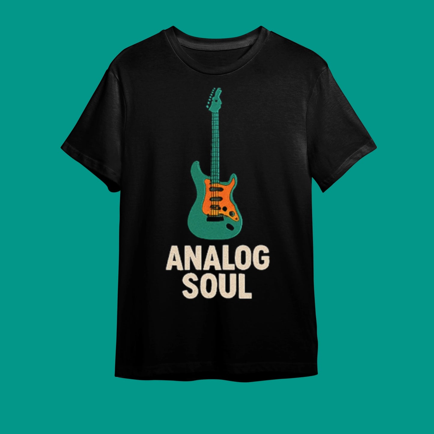 "Analog Soul - Ruhun Analog Frekansı" Retro Gitar Tişörtü - B-Shirt - Tişört Tasarım Atölyesi