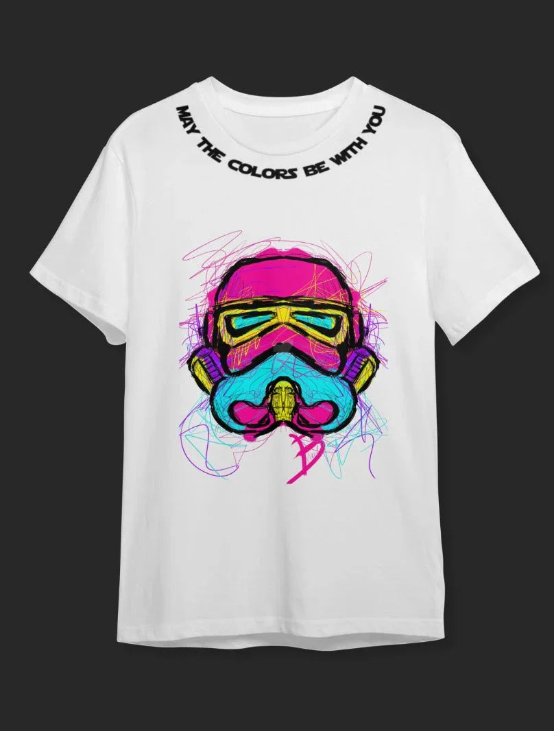 "May the Colors Be With You - Renkler Seninle Olsun" Star Wars Neon Sanat Tişörtü - B-Shirt - Tişört Tasarım Atölyesi
