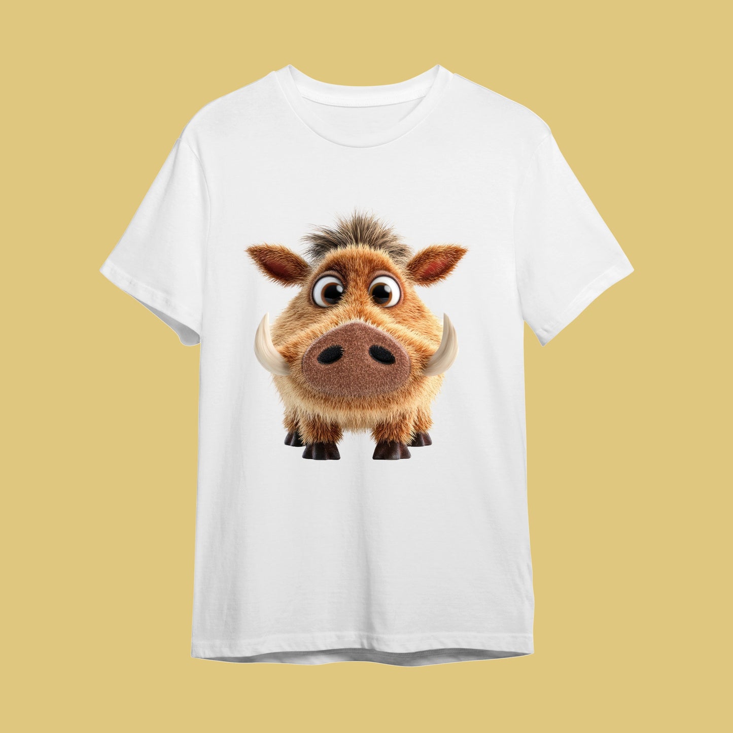 "Minik Kaşif - Sevimli Cüce Yaban Domuzu" 3D Tasarım Tişörtü - B-Shirt - Tişört Tasarım Atölyesi