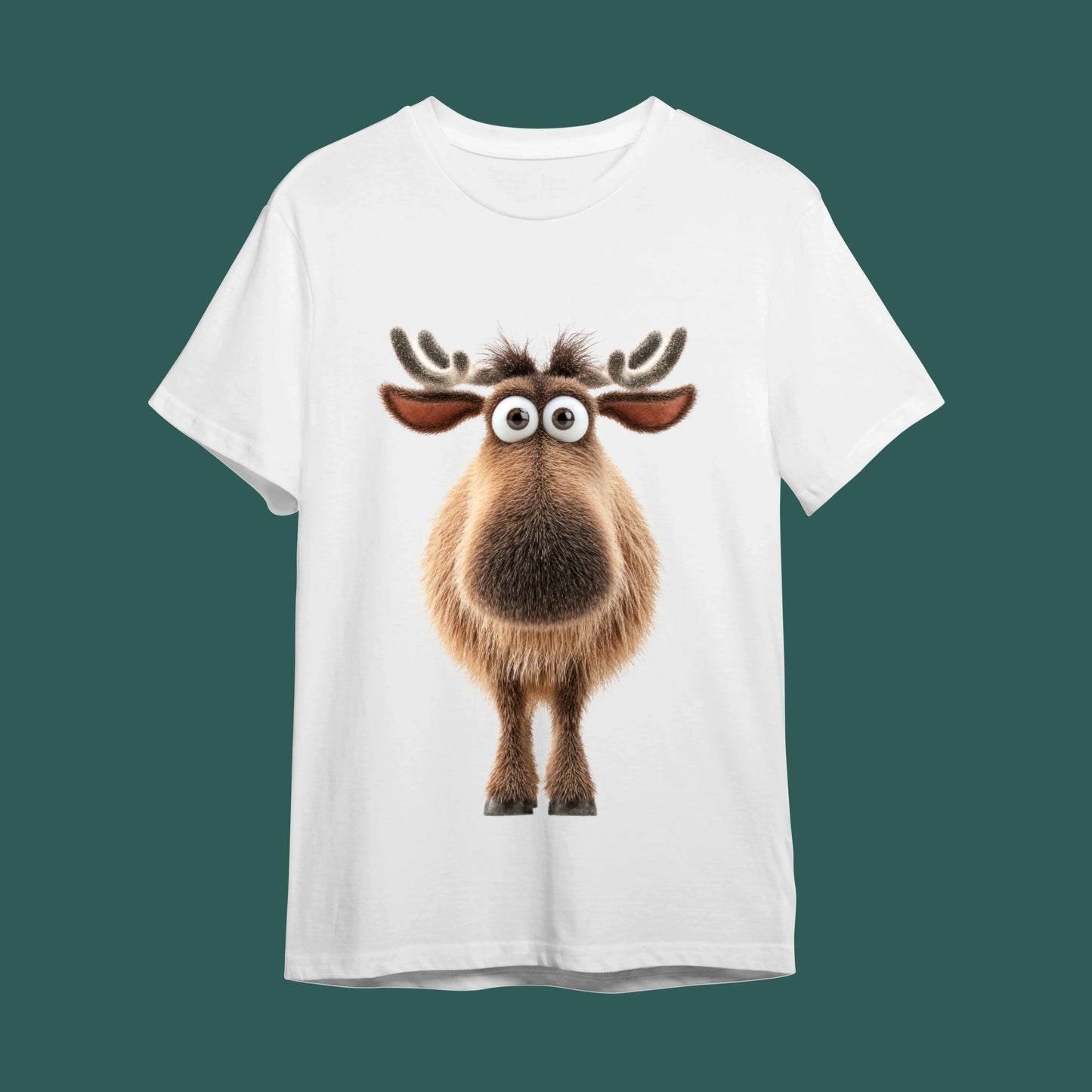 "Minik Orman Dostu - Sevimli Geyik" 3D Efektli Doğa Tişörtü - B-Shirt - Tişört Tasarım Atölyesi