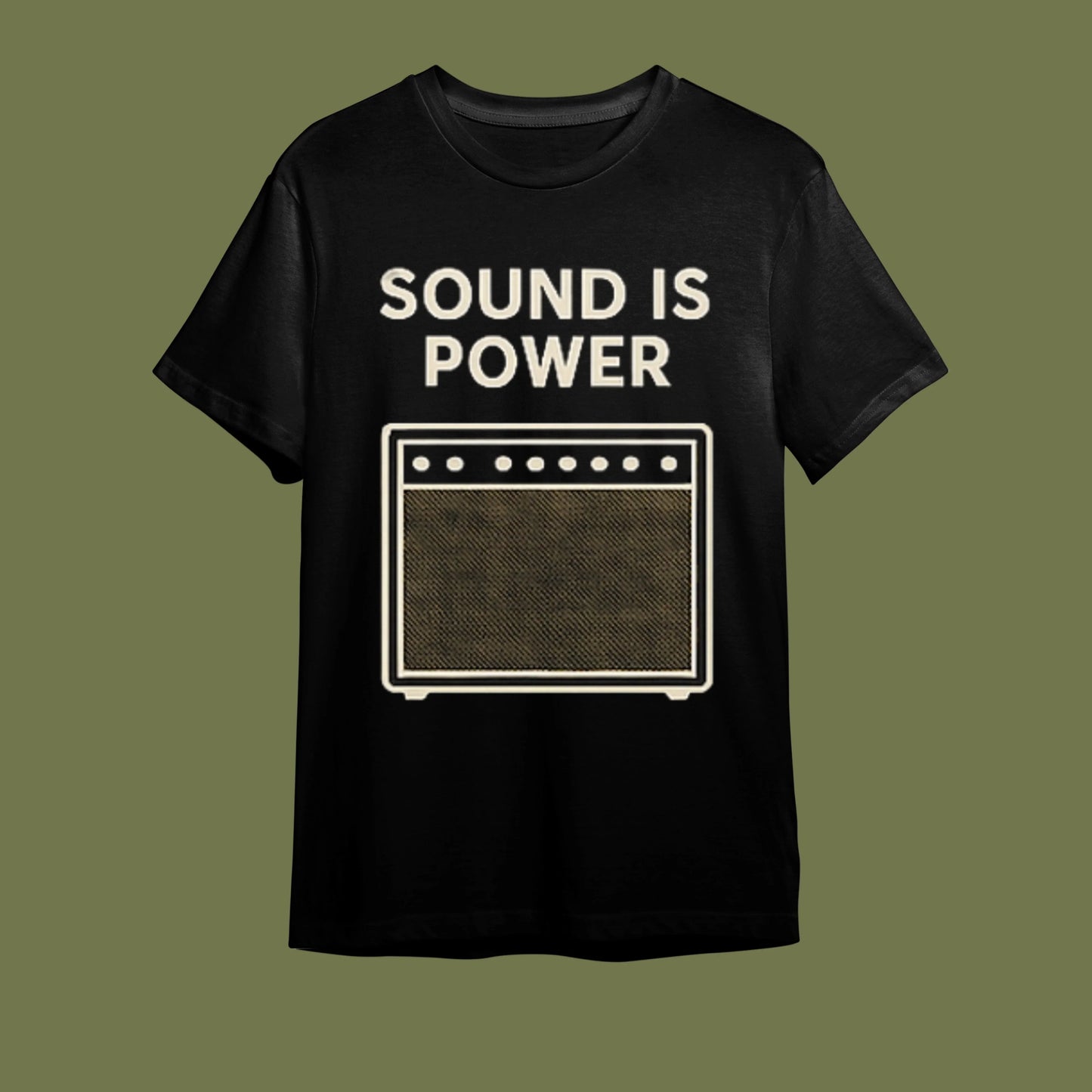 "Sound Is Power - Ses Güçtür!" Retro Amfi Müzik Tişörtü - B-Shirt - Tişört Tasarım Atölyesi