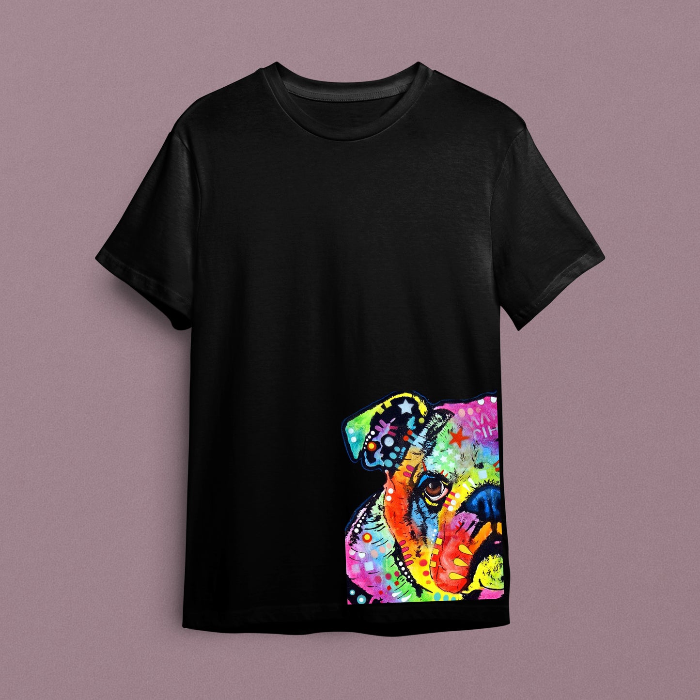 "Neon Bulldog - Sokak Sanatı Patlaması" Pop-Art Tişörtü
