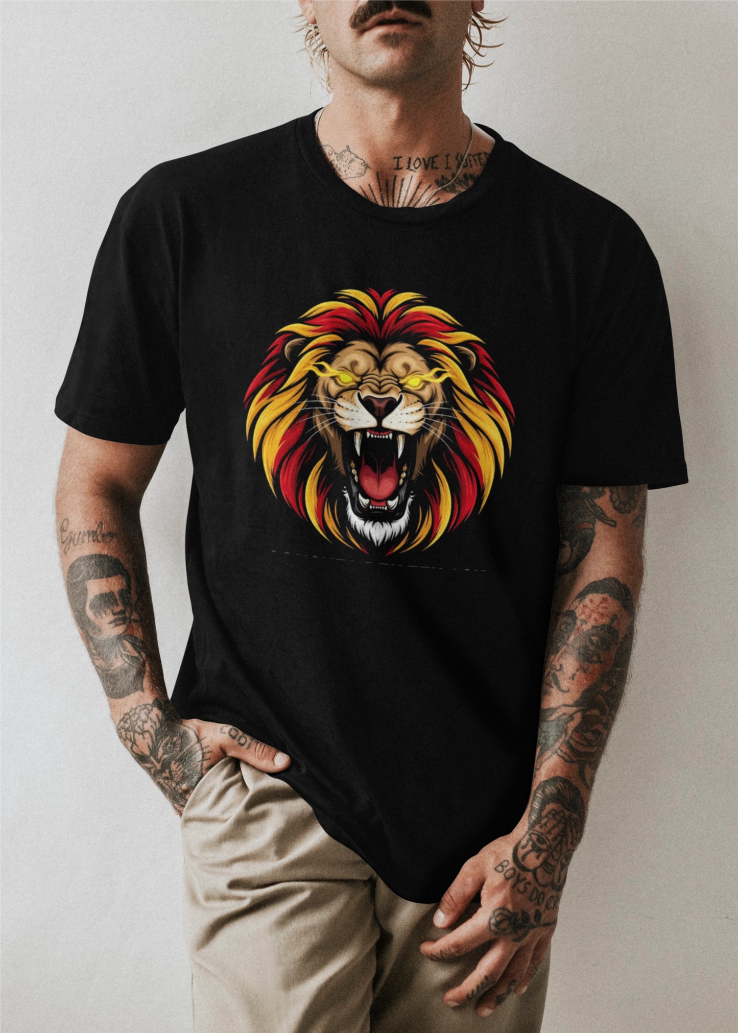 Galatasaray Aslan Tişört | Taraftar Cim Bom T-Shirt Sarı Kırmızı