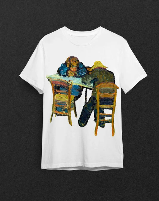 "Van Gogh İlhamlı - İki Figürün Sohbeti" Sanatsal Tişört