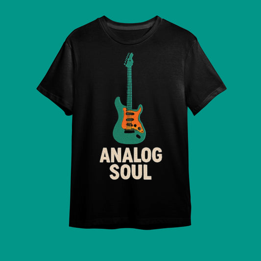 "Analog Soul - Ruhun Analog Frekansı" Retro Gitar Tişörtü