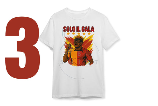"SOLO IL GALA - SADECE GALATASARAY Victor Osimhen" Yeni Efsane Taraftar Tişörtü - B-Shirt - Tişört Tasarım Atölyesi