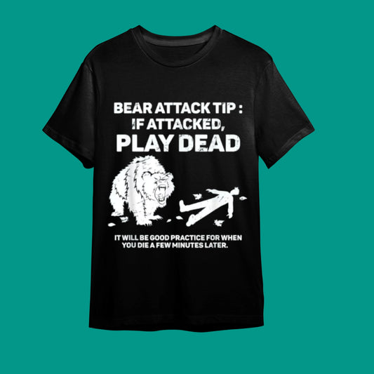 "Ayı Saldırısından Kurtulanlar Kulübü" Mizahi Doğa Tişörtü - B-Shirt - Tişört Tasarım Atölyesi