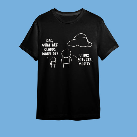 Mostly Linux - Bulutların Sırrı" Teknoloji Mizah Tişörtü - B-Shirt - Tişört Tasarım Atölyesi