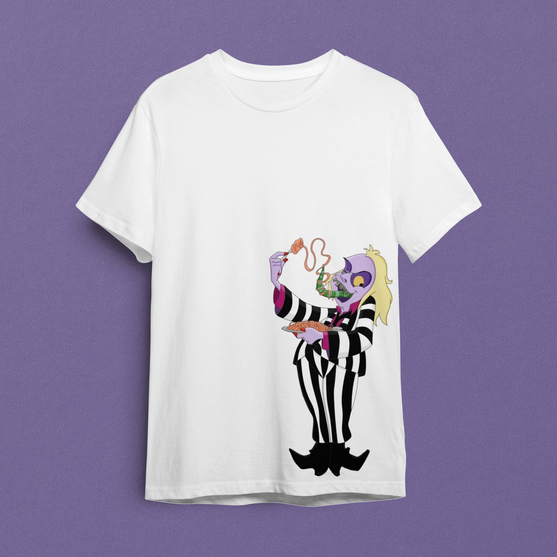 "Beetlejuice - Grotesk Ziyafet" 80'ler Kara Mizah Tişörtü - B-Shirt - Tişört Tasarım Atölyesi