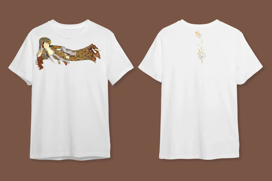 "Levnî - Uyuyan Genç Kadın" Osmanlı Minyatür Sanatı Tişörtü - B-Shirt - Tişört Tasarım Atölyesi