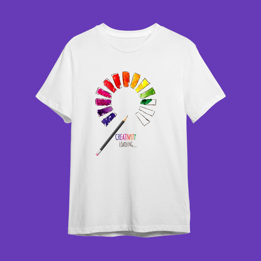 "Creativity Loading - İlham Yükleniyor" Yaratıcı Tasarım Tişörtü - B-Shirt - Tişört Tasarım Atölyesi