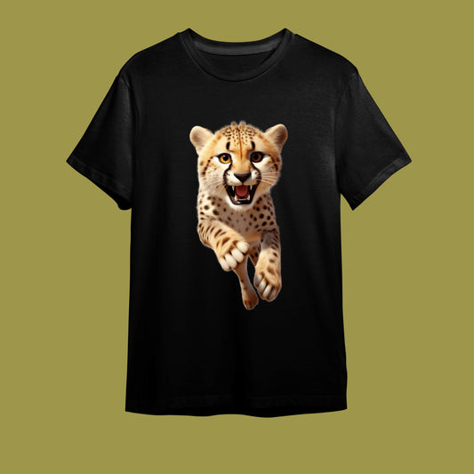 "Hızlı ve Patili - Süper Kaplan" Eğlenceli Doğa Tişörtü - B-Shirt - Tişört Tasarım Atölyesi