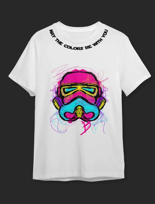 "May the Colors Be With You - Renkler Seninle Olsun" Star Wars Neon Sanat Tişörtü - B-Shirt - Tişört Tasarım Atölyesi