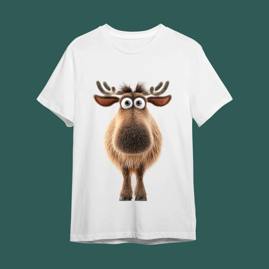 "Minik Orman Dostu - Sevimli Geyik" 3D Efektli Doğa Tişörtü - B-Shirt - Tişört Tasarım Atölyesi
