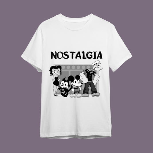 "NOSTALGIA - Çizgi Film Geçidi" Retro Karakterler Tişörtü - B-Shirt - Tişört Tasarım Atölyesi