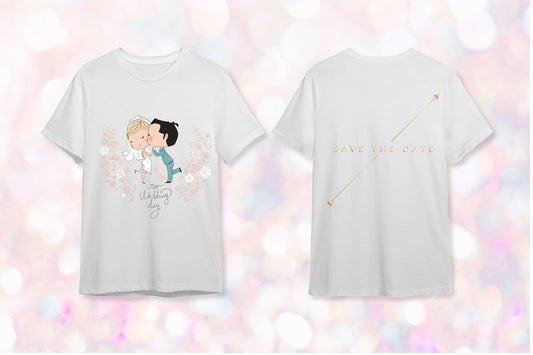 "Our Wedding Day" – Save-the-Date Romantik Çift Tişörtü - B-Shirt - Tişört Tasarım Atölyesi