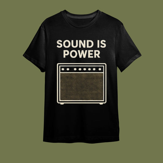 "Sound Is Power - Ses Güçtür!" Retro Amfi Müzik Tişörtü - B-Shirt - Tişört Tasarım Atölyesi