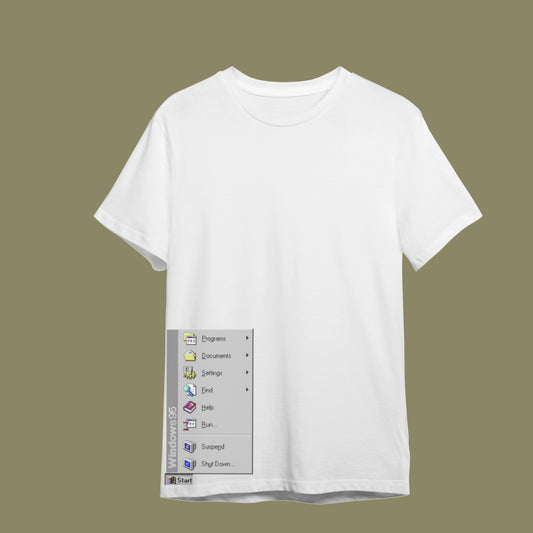 "Windows 95 Başlat Menüsü - Retro Teknoloji" Nostalji Tişörtü - B-Shirt - Tişört Tasarım Atölyesi
