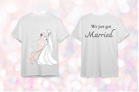 "Just Married - İlk Dans Anı" Gelin - Damat Romantik Çift Tişörtü