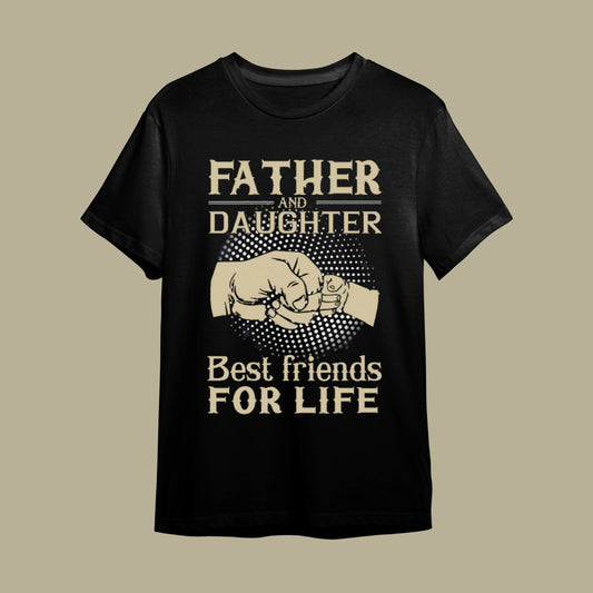 "Father & Daughter - Ömürlük Dostlar" Retro Baba-Kız Tişörtü
