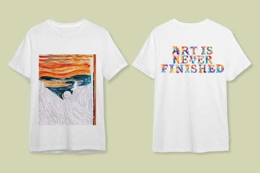 Bitmemiş Çığlık / Art Is Never Finished" Sanatçı Ruhu Tişörtü