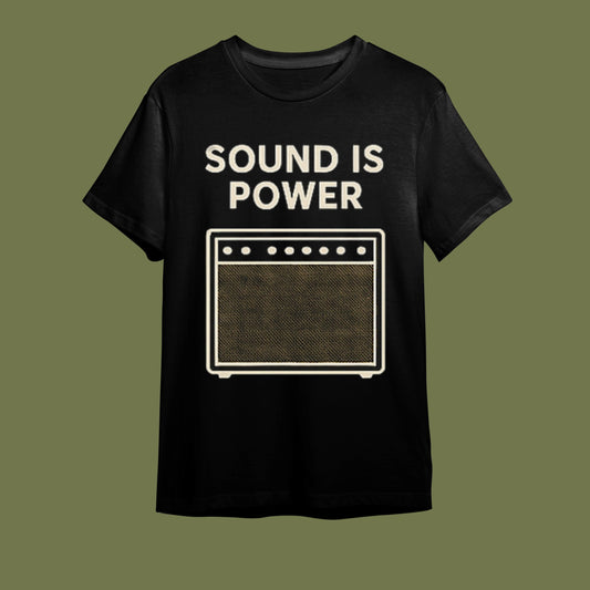 "Sound Is Power - Ses Güçtür!" Retro Amfi Müzik Tişörtü